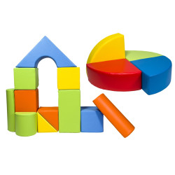 Castle set + blocks, 15 pcs